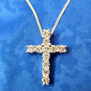 Moissanite Cross Necklace 3 ctw.
